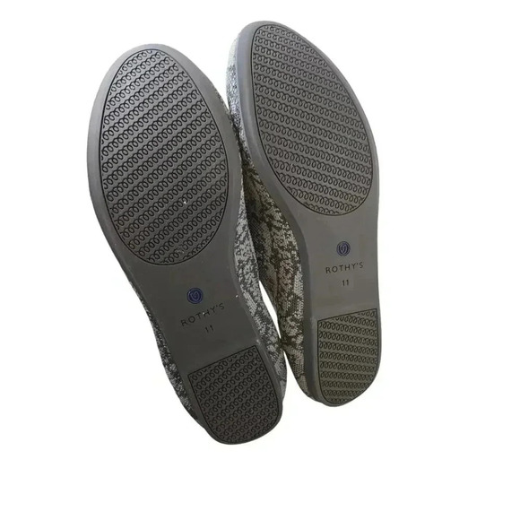 Rothys - The Flat - Grey Stone Snake Print - Size 11 Round Toe Retired - Picture 6 of 7